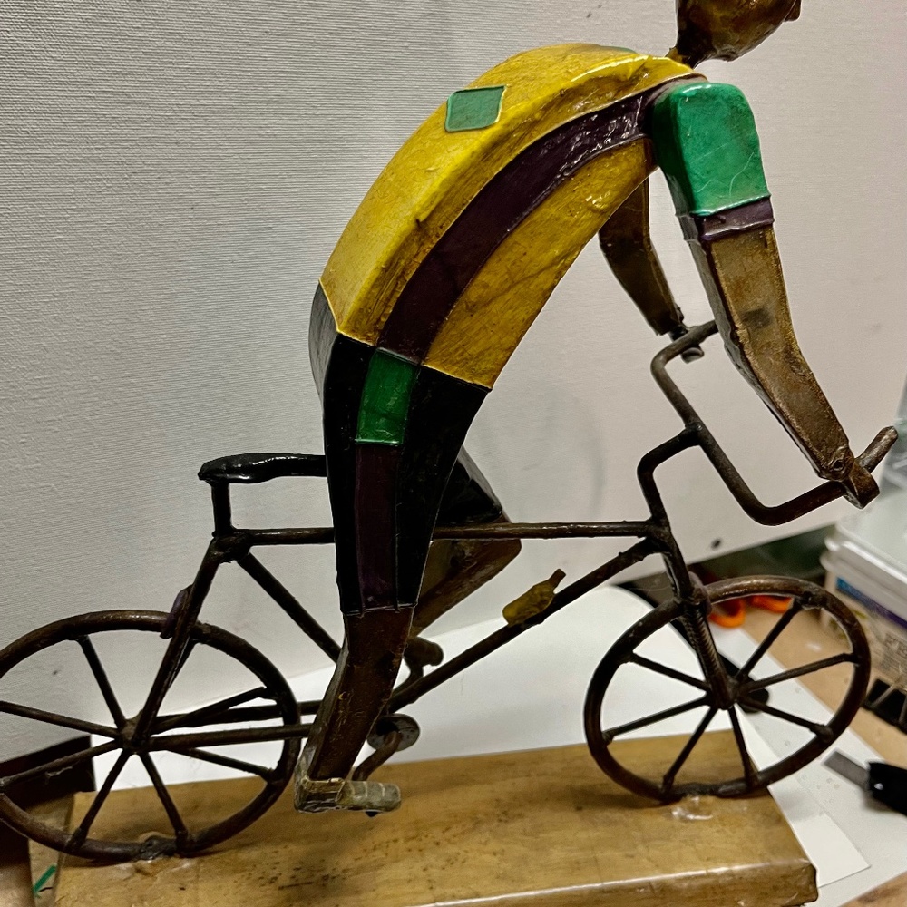 Pre Loved Manuel Felguerez Biker Statue ,, A whimsical collectable